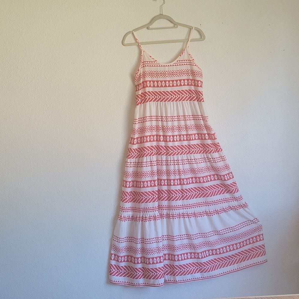 ocorderplus sleevesles maxi dress color red and ivory